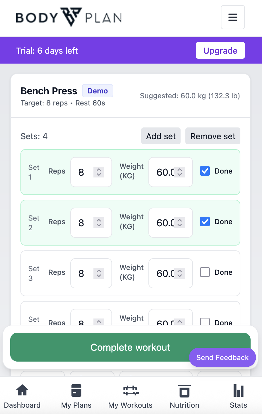 Workout mobile